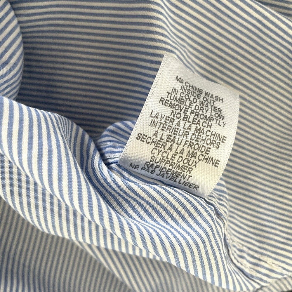 Frank & Eileen Striped Blue White Cotton Long Sleeve Button Down Shirt Size S - Picture 5 of 9